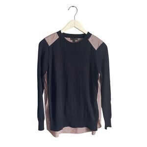 J.Crew Navy Blue Sweater Nautical Red White Stripe Americana Preppy Office S